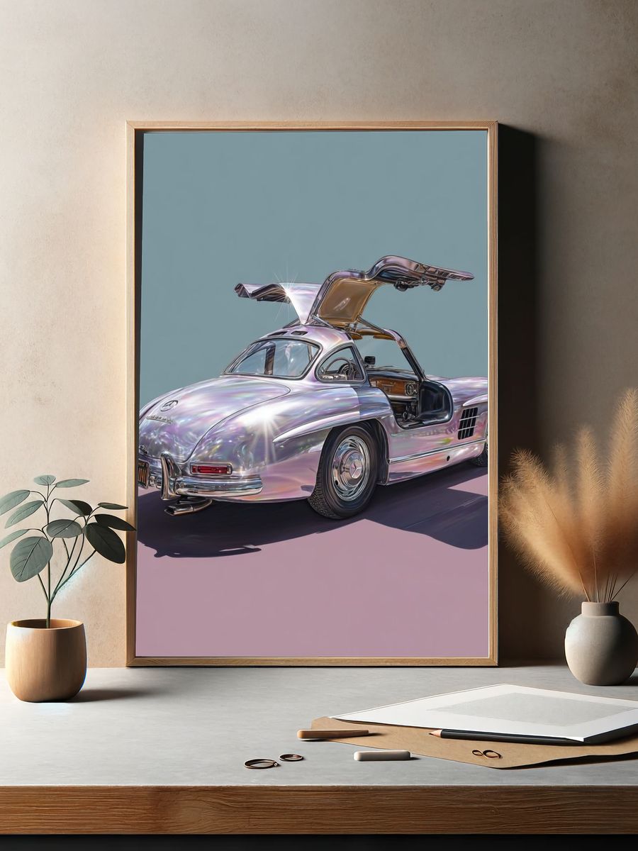 Classic Mercedes-Benz Gullwing — Art Print. — room view 2