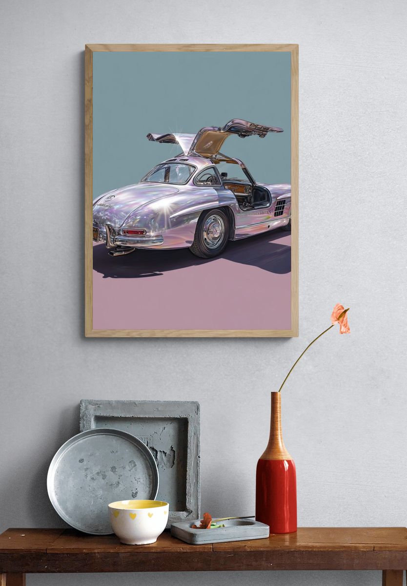Classic Mercedes-Benz Gullwing — Art Print. — room view 3