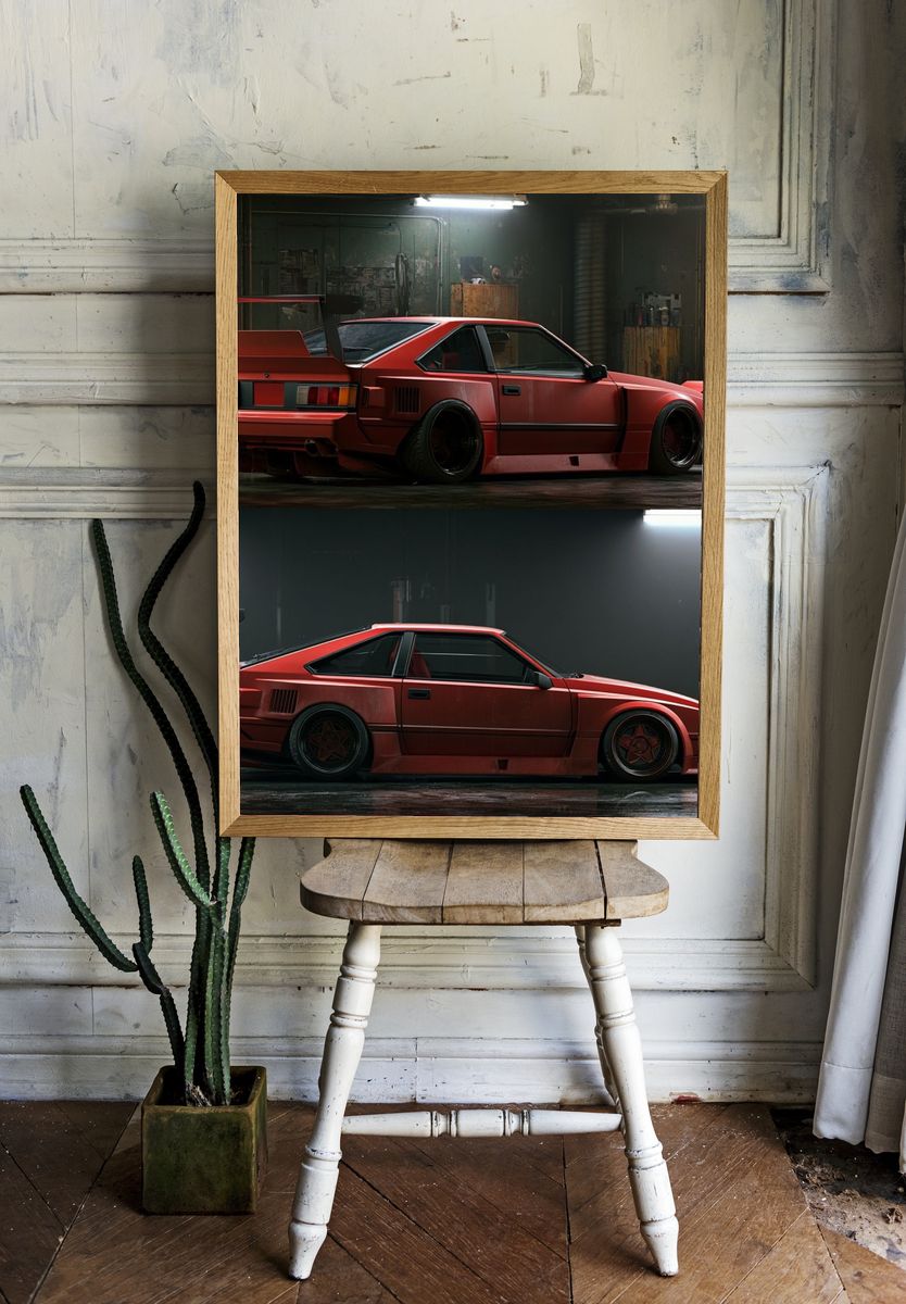 Red Sports Car Garage Poster. room preview