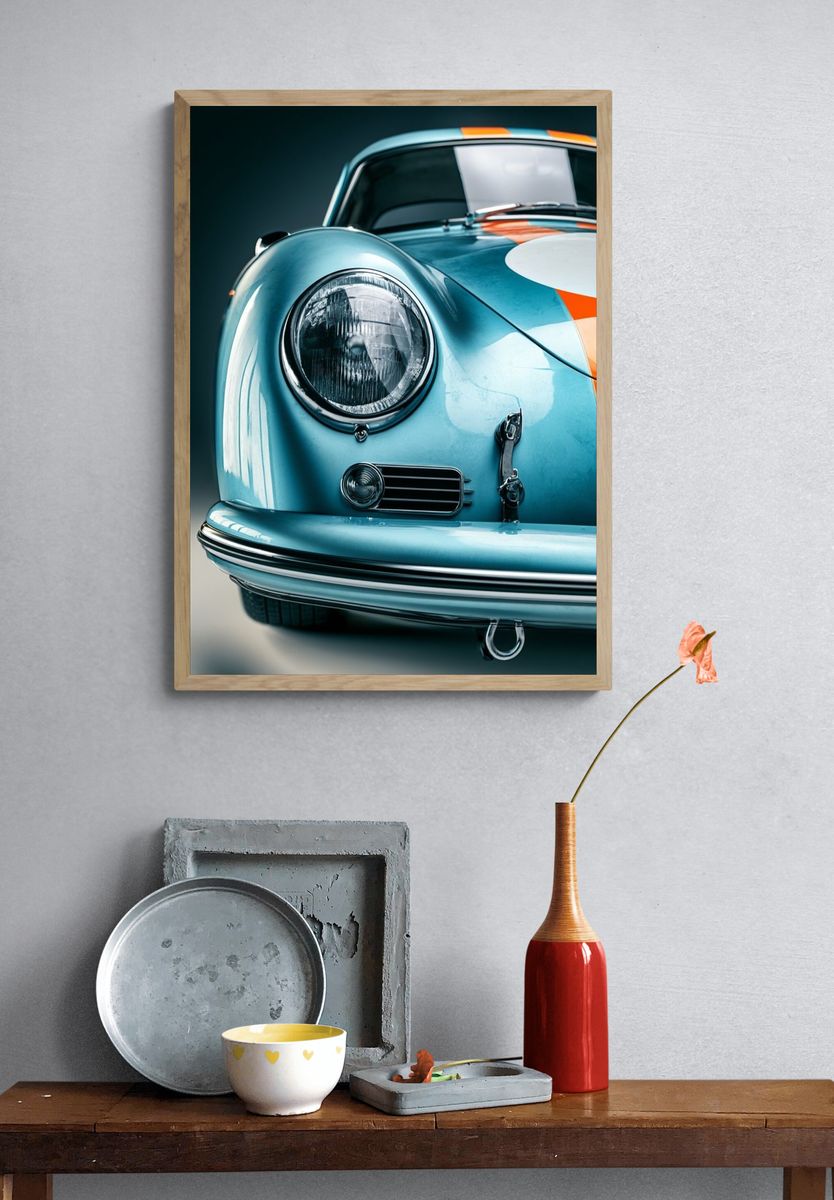 Classic Racing Car Photography Poster. — room view 3