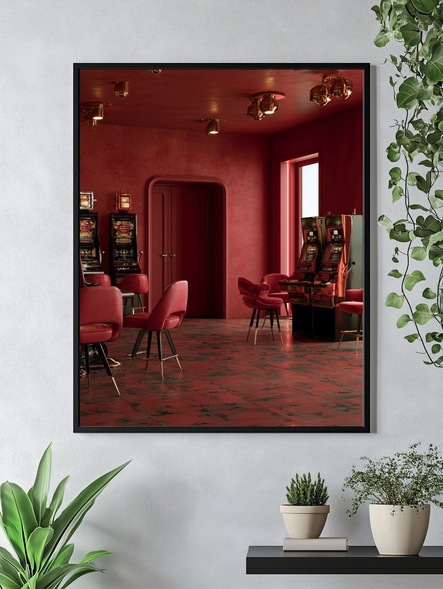 Red Casino Interior Photography Poster. — room view 4