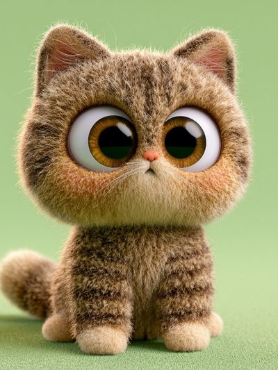 Cute Kitten Illustration Poster.