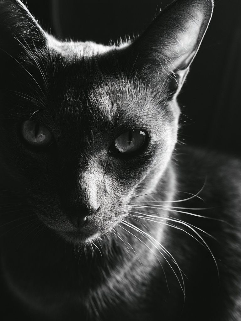 Black Cat Portrait Print. poster detail