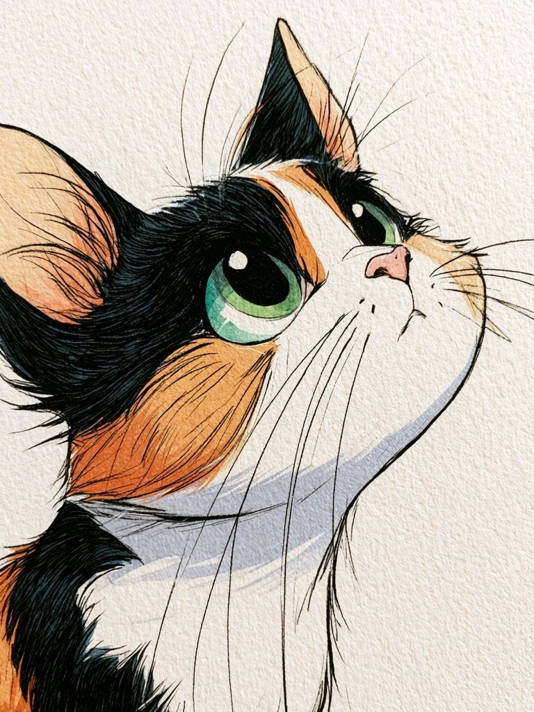 Calico Cat Watercolor Poster. poster — animals art