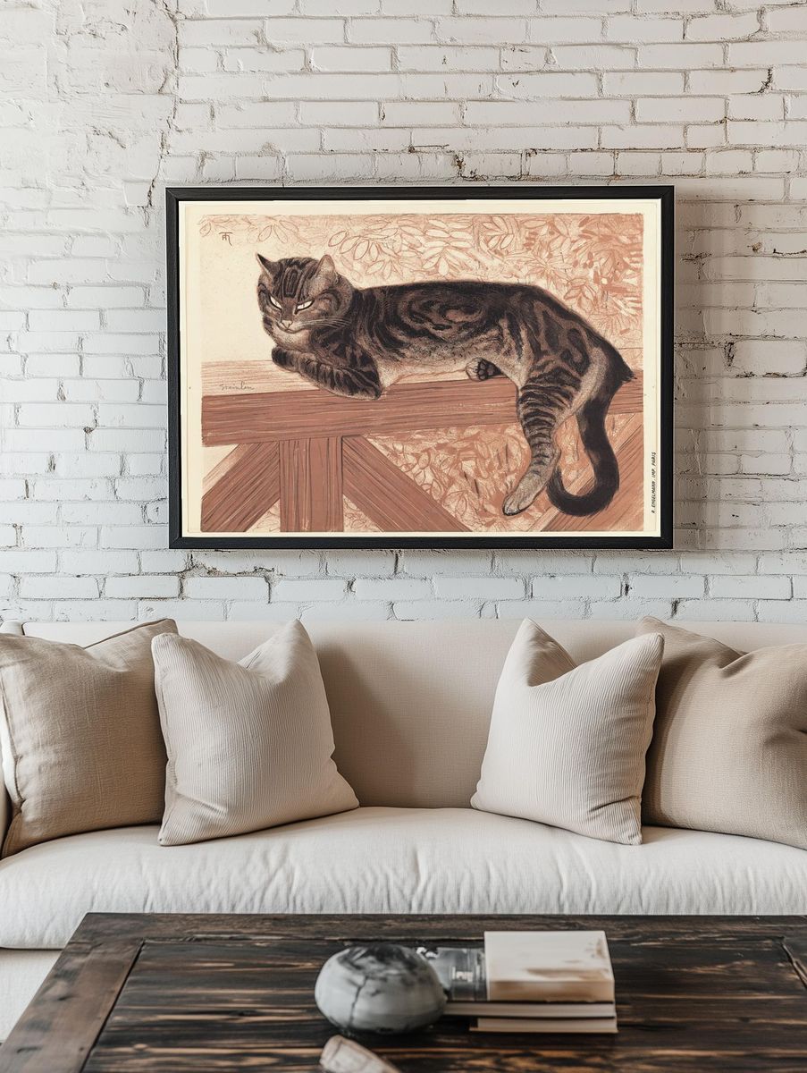 Resting Cat — Illustration Print. — room view 1