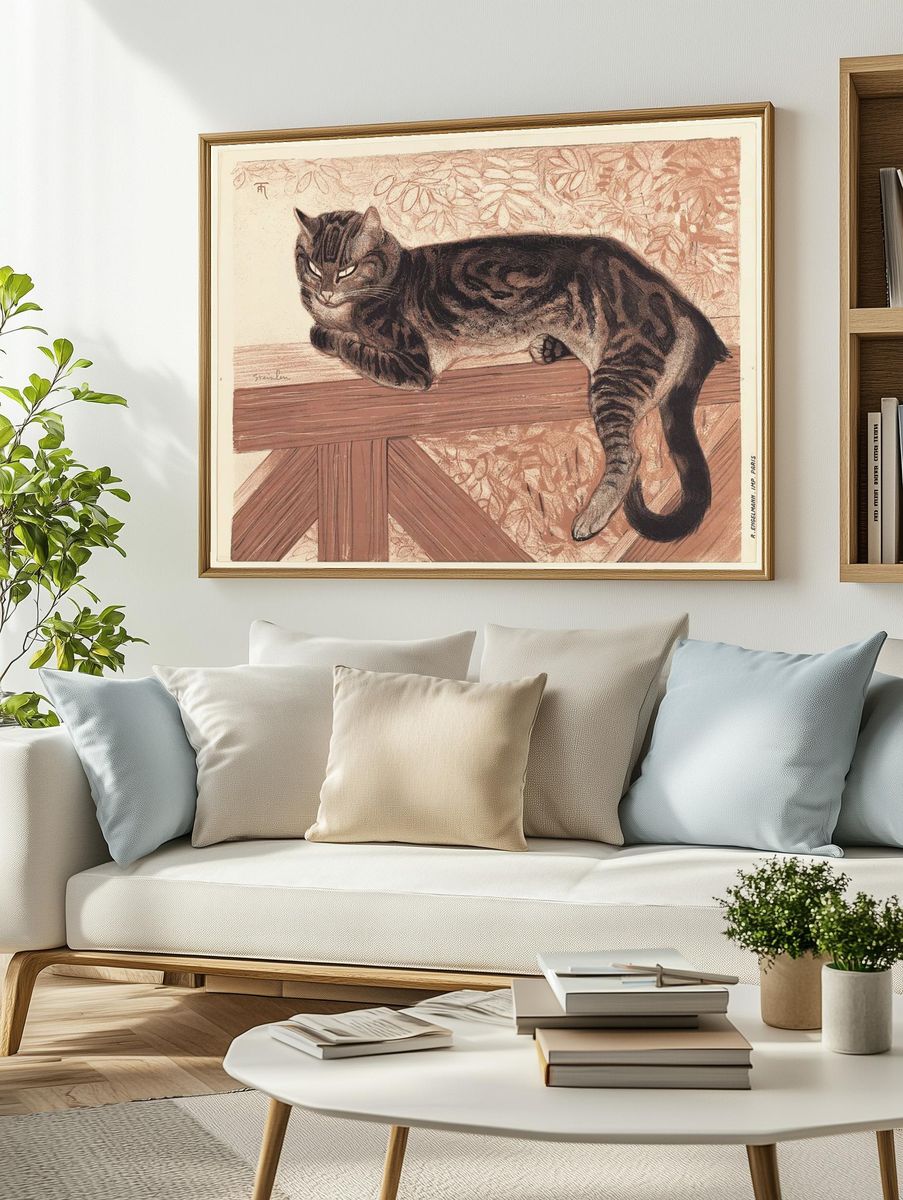 Resting Cat — Illustration Print. — room view 2