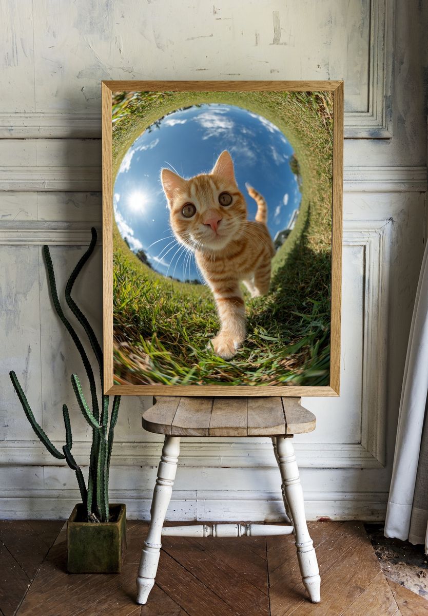 Curious Cat — Photography Print. — room view 1