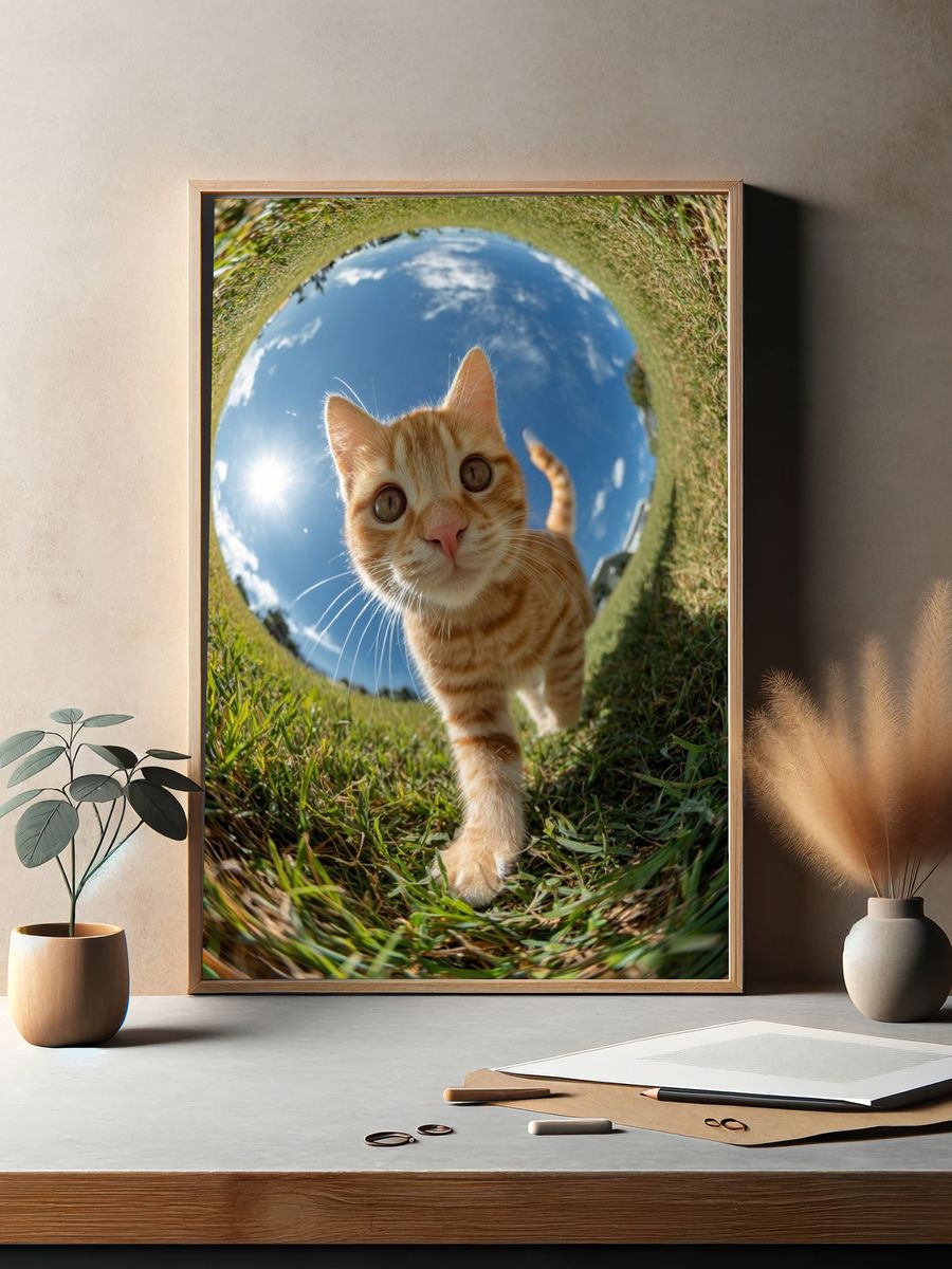 Curious Cat — Photography Print. — room view 2