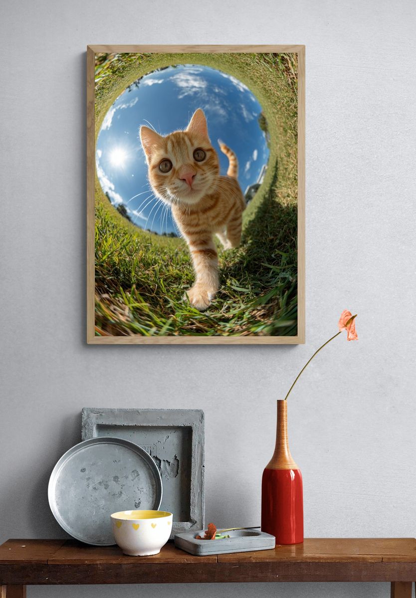 Curious Cat — Photography Print. — room view 3