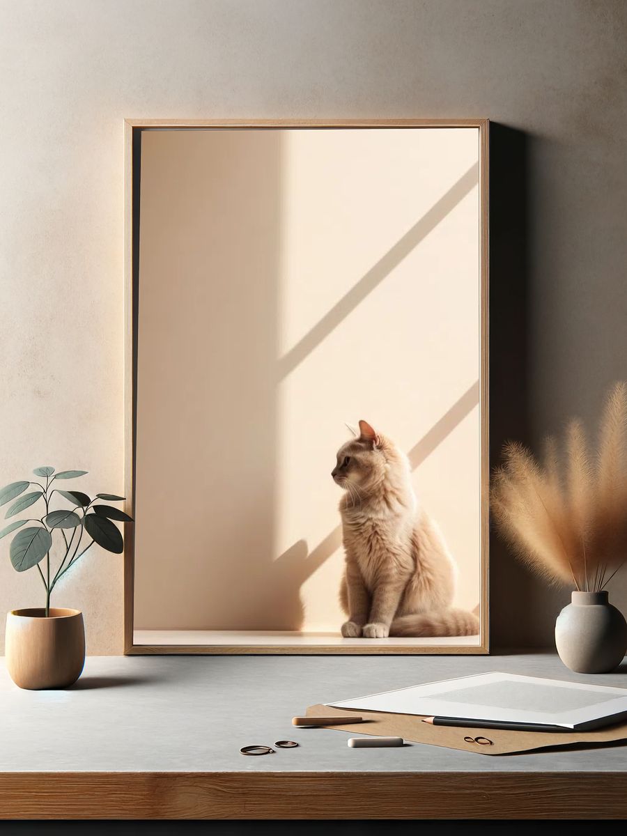 Cat in Sunlight — Photography Print. — room view 2