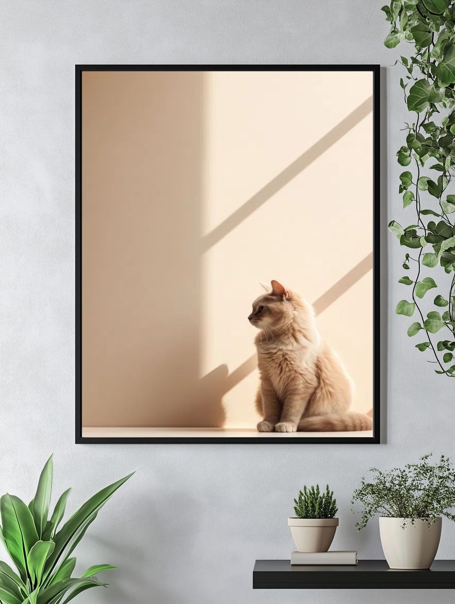 Cat in Sunlight — Photography Print. — room view 4