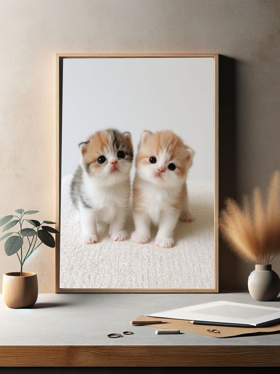 Cute Kittens Photography Poster. — room view 2