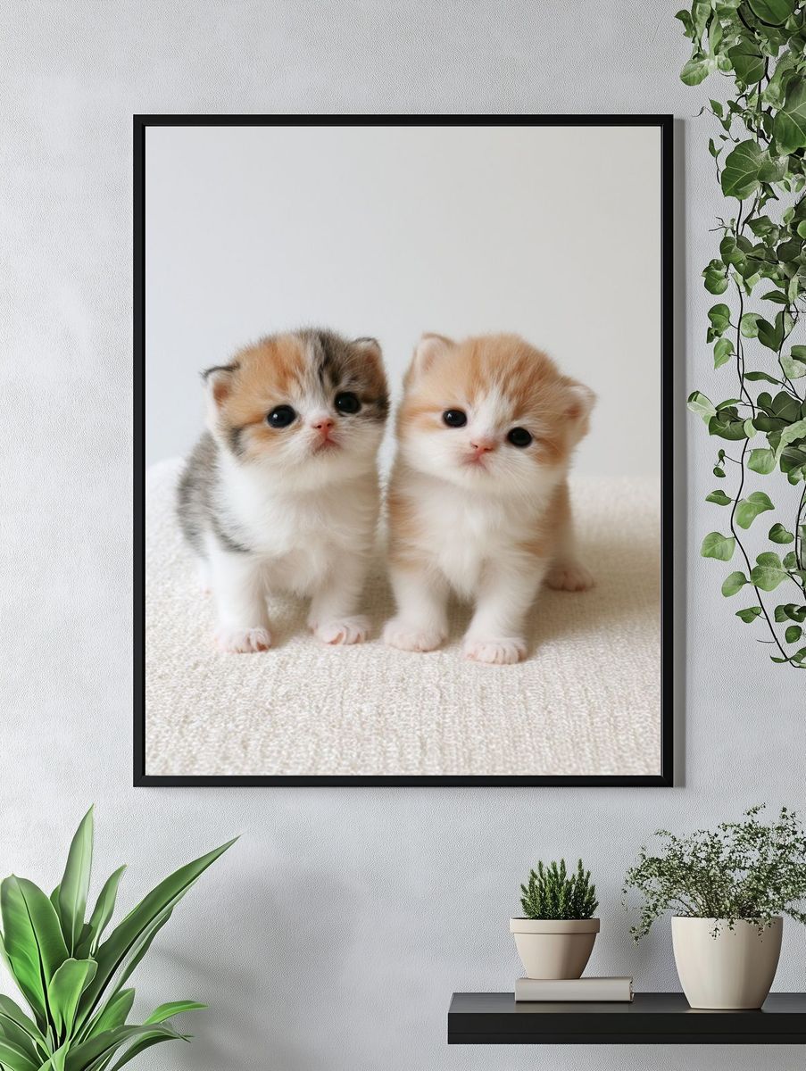 Cute Kittens Photography Poster. — room view 4