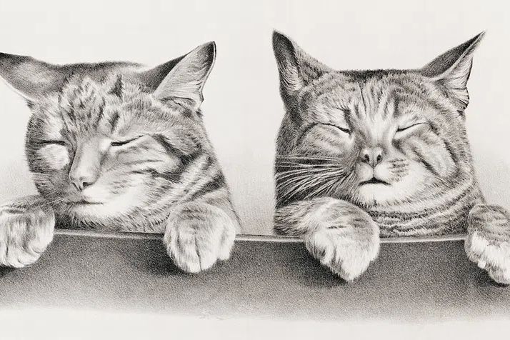 Sleeping Cats — Illustration Print. poster detail