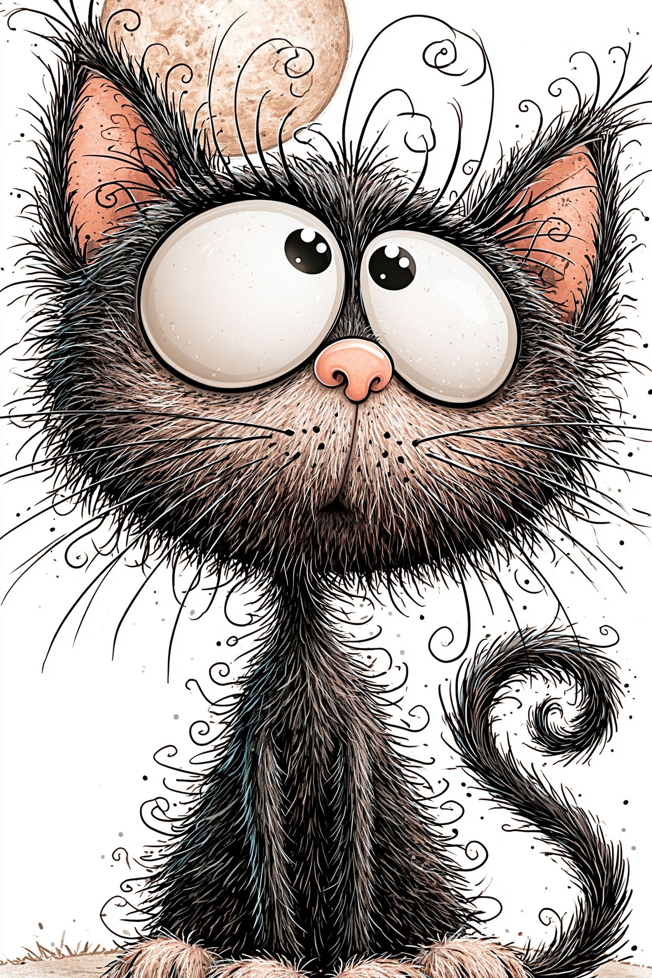 Whimsical Cat Illustration Poster. poster — animals art