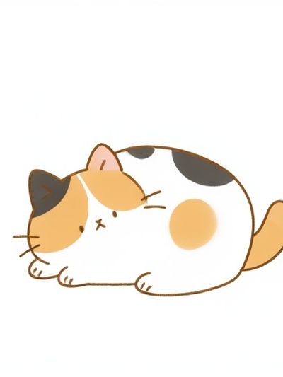 Sleeping Calico Cat Illustration Poster. poster