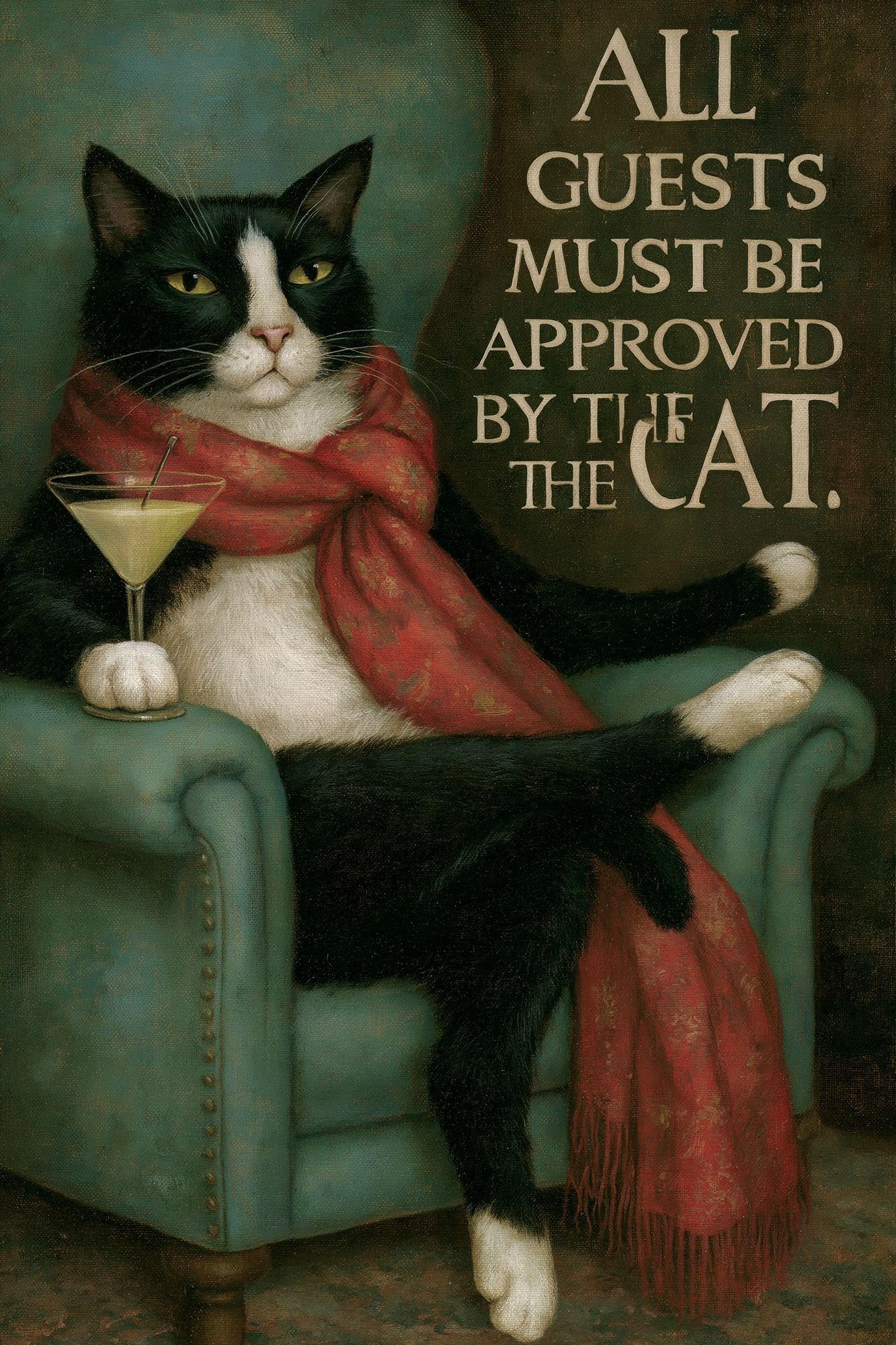 Cat Approval Vintage Poster. poster detail