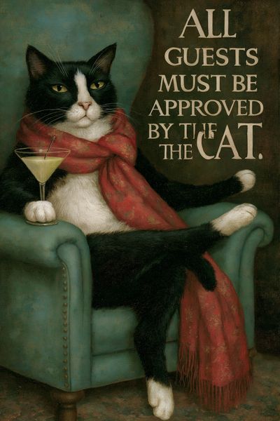 Cat Approval Vintage Poster.
