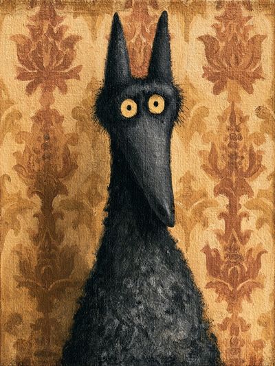 Black Cat Portrait Illustration Poster.