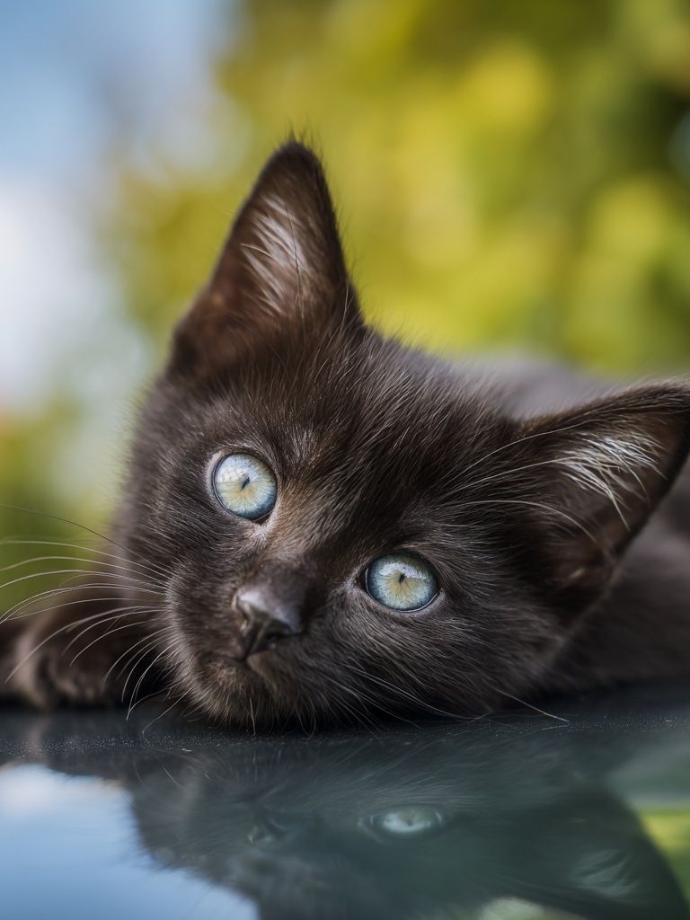 Black Kitten Portrait Poster. poster — animals art