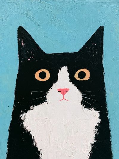 Black Cat Portrait Illustration Poster.