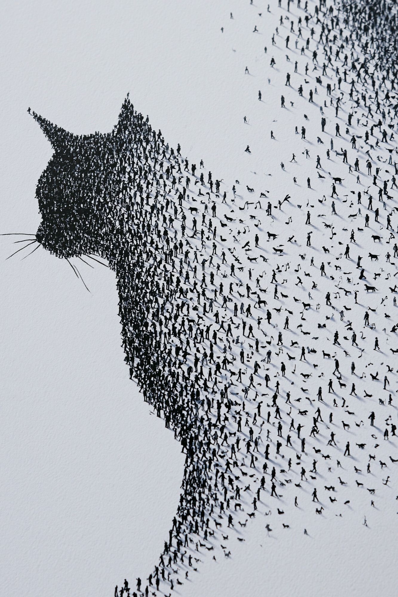 Cat Silhouette Crowd Art Print. poster — animals art