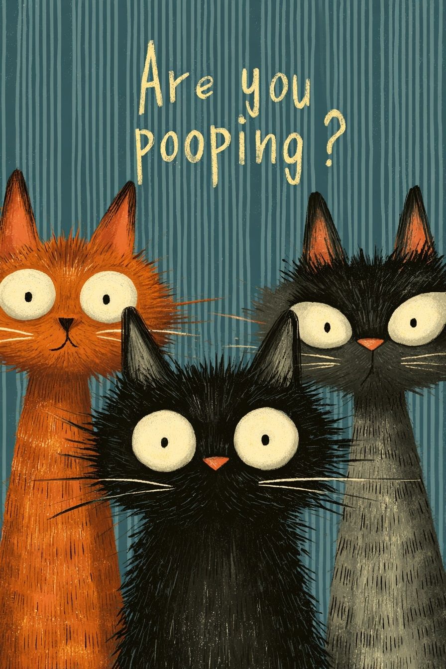 Are You Pooping? Cat Humor Poster. poster detail