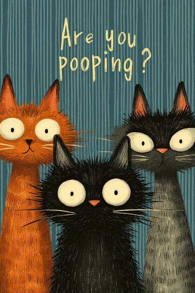 Are You Pooping? Cat Humor Poster. poster print