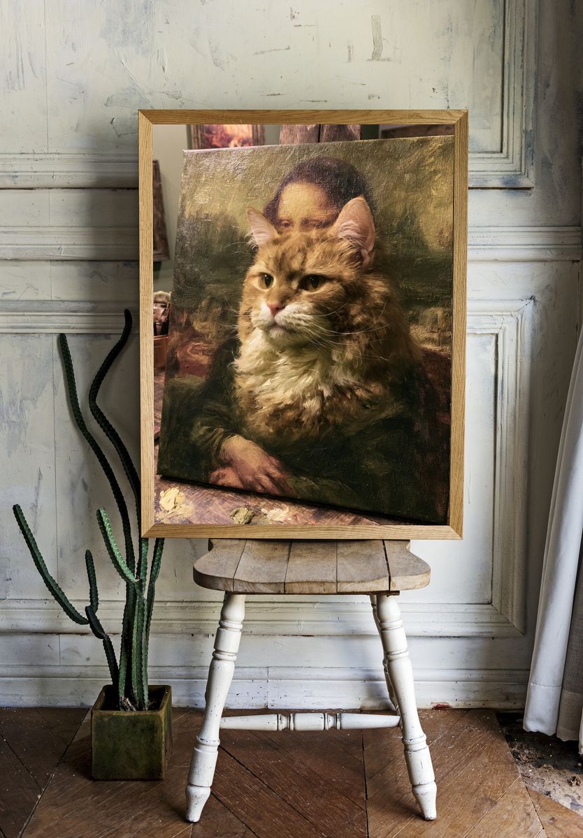Cat Portrait Fine-Art Poster. room preview