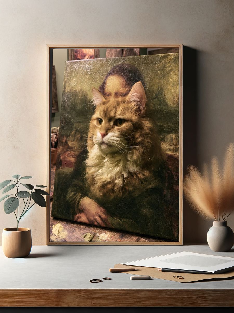 Cat Portrait Fine-Art Poster. — room view 2