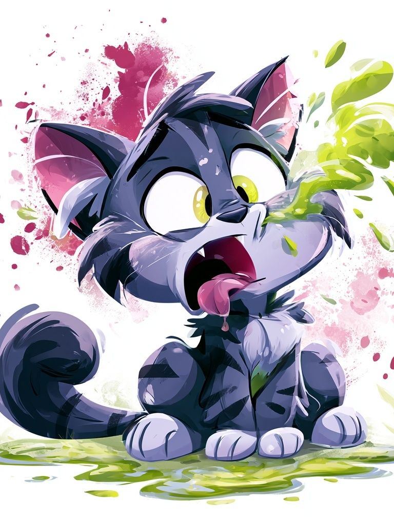 Playful Cat Watercolor Poster. poster — animals art
