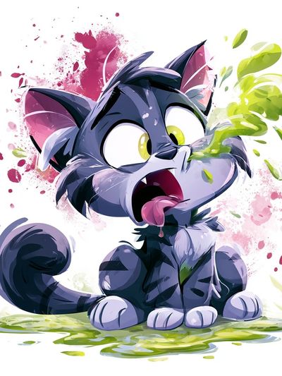 Playful Cat Watercolor Poster. poster