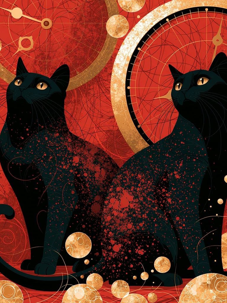 Black Cats Celestial Poster. poster detail