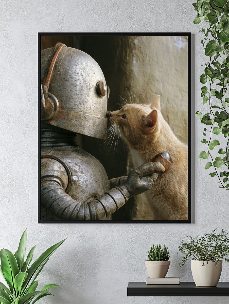 Cat and Robot Encounter Poster. — room view 4