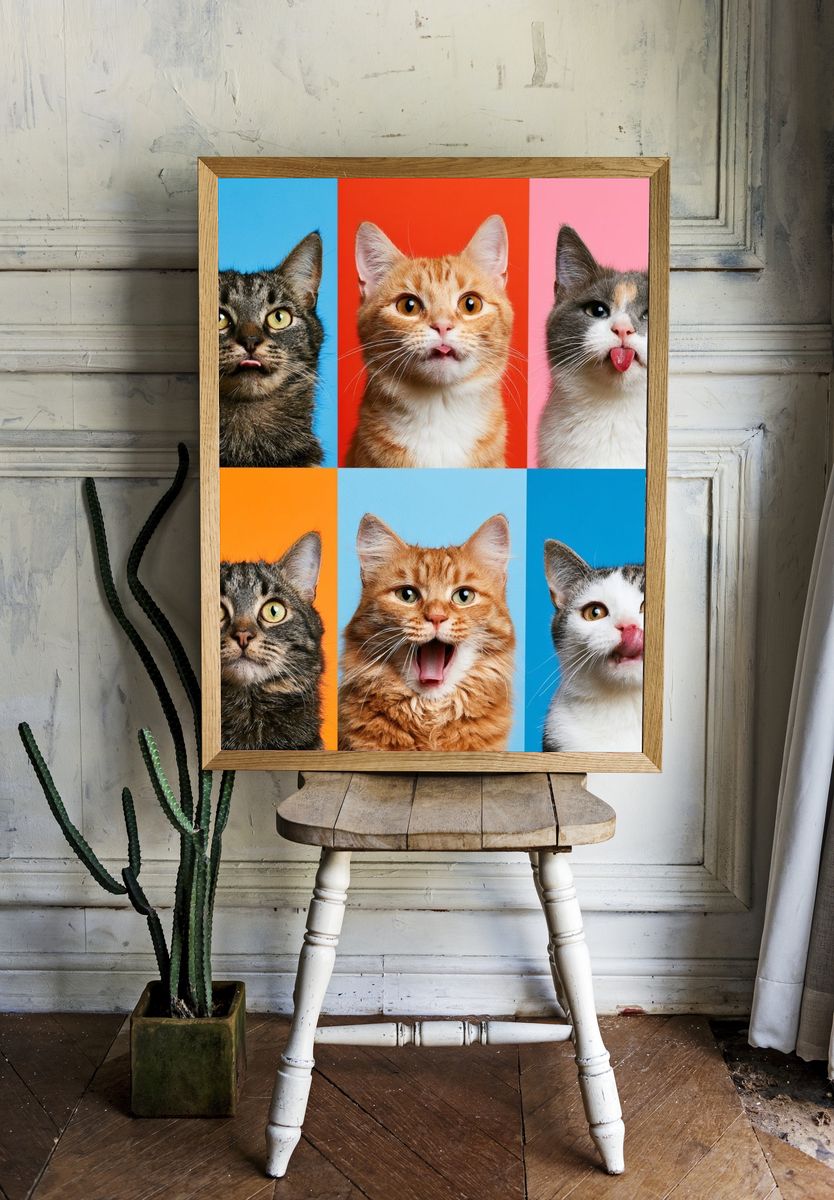 Playful Cats Photography Poster. room preview