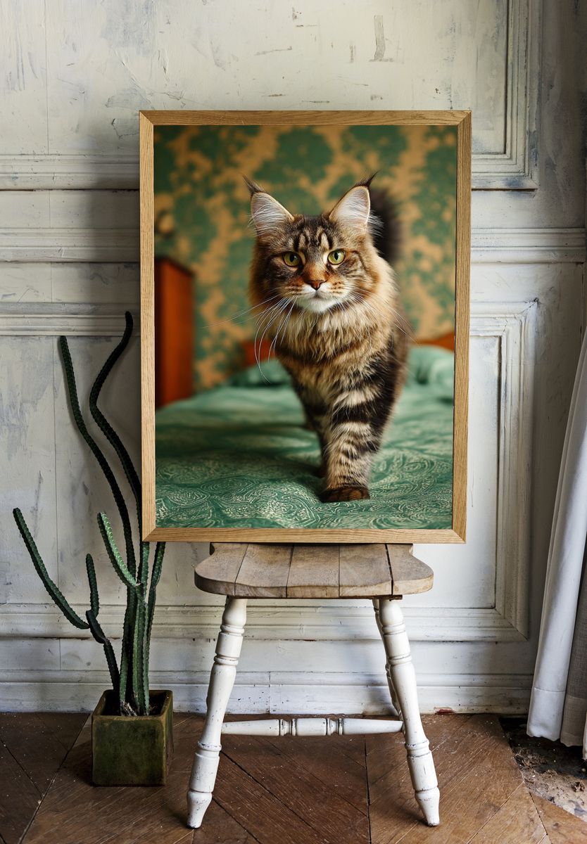 Maine Coon Cat — Photography Print. — room view 1