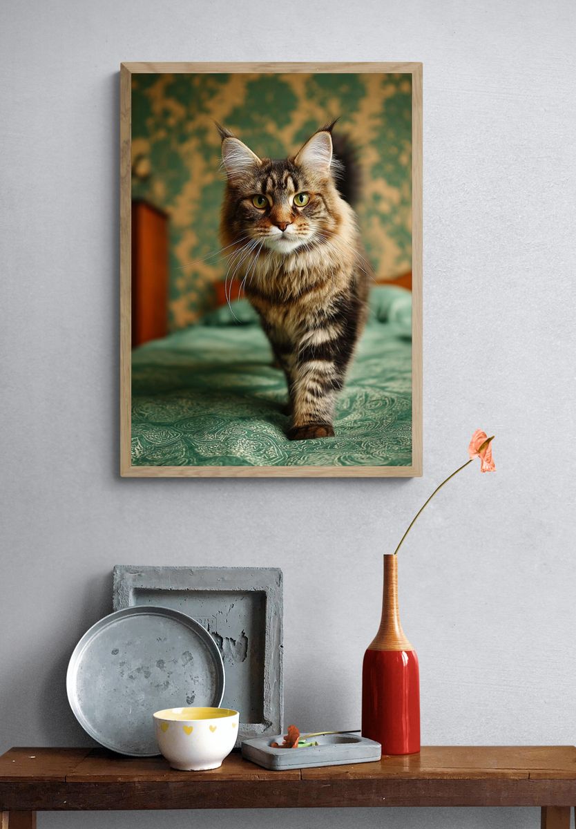 Maine Coon Cat — Photography Print. — room view 3
