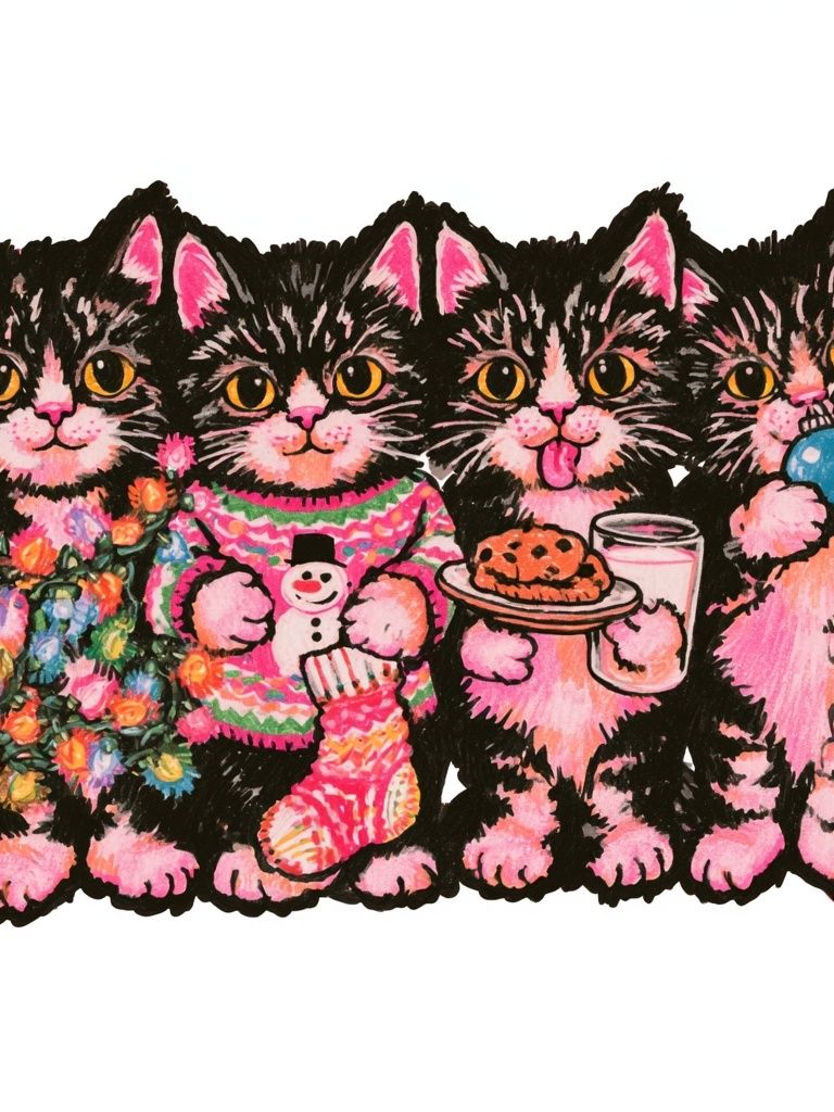 Cute Kittens Illustration Poster. poster detail