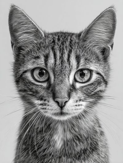 Cat Portrait — Black-White Print. poster print