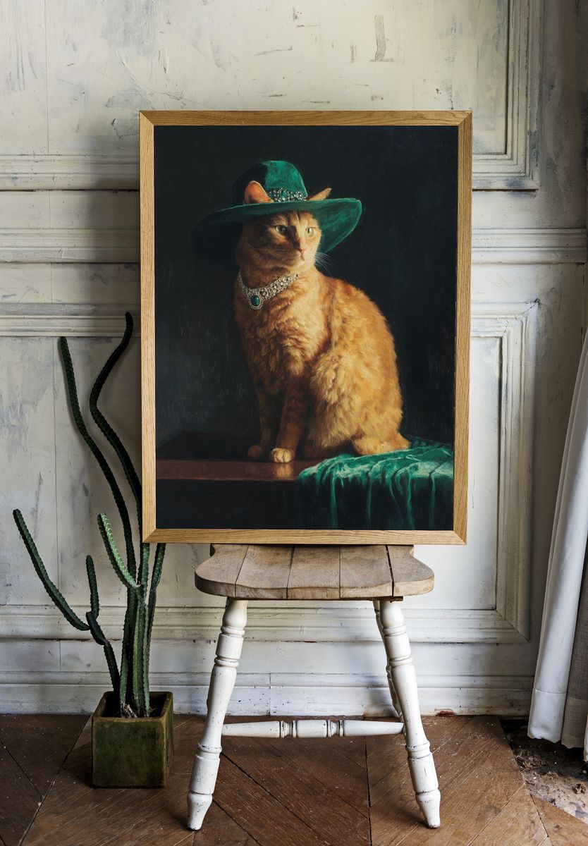 Regal Cat Portrait — Fine Art Print. — room view 1