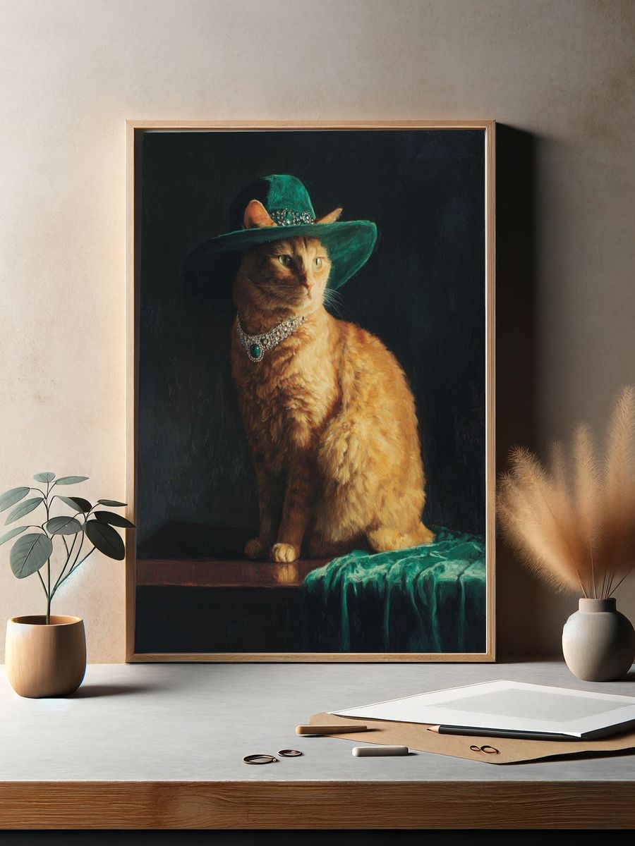 Regal Cat Portrait — Fine Art Print. — room view 2