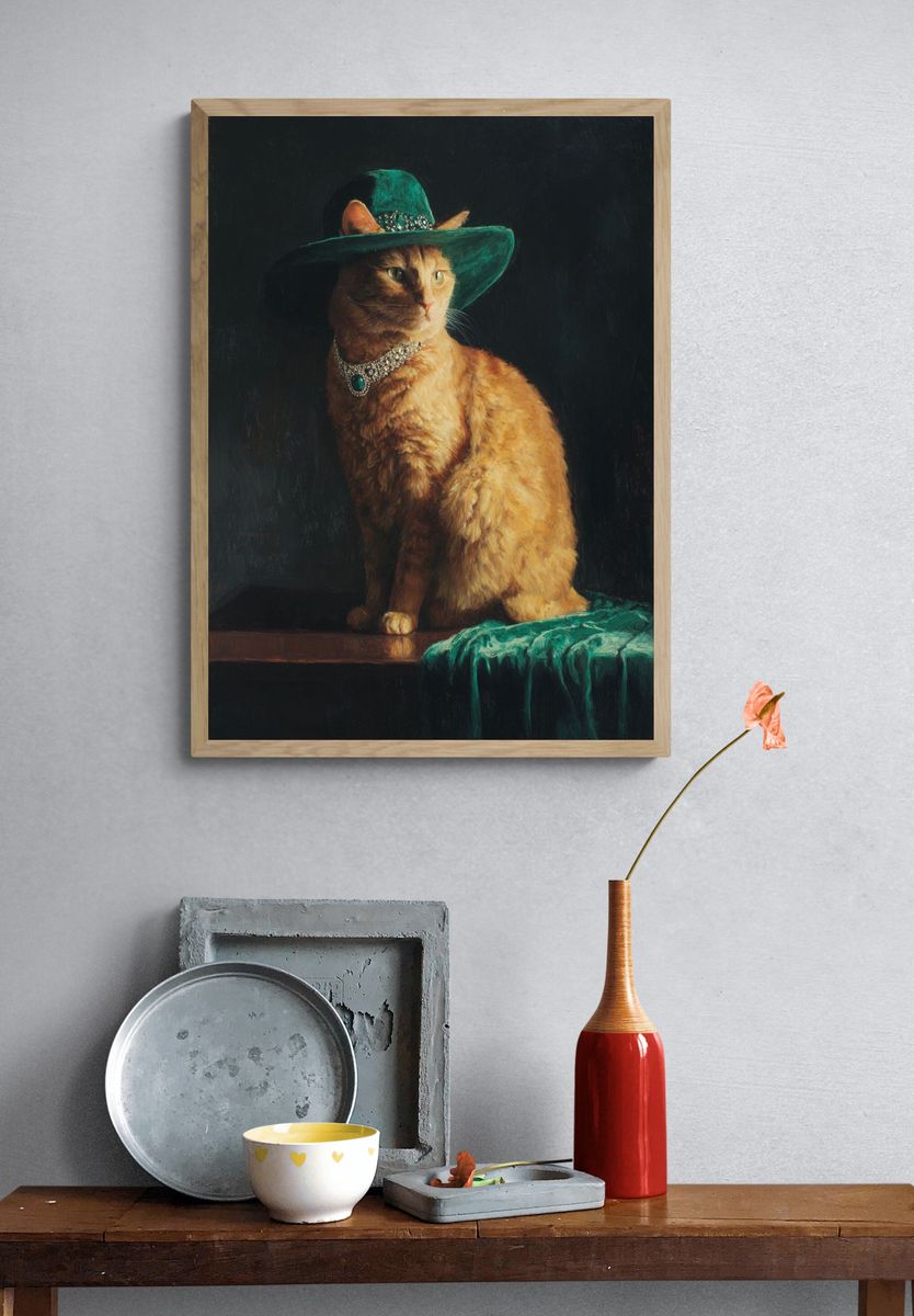 Regal Cat Portrait — Fine Art Print. — room view 3