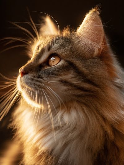 Golden Tabby Cat Portrait Print. poster print