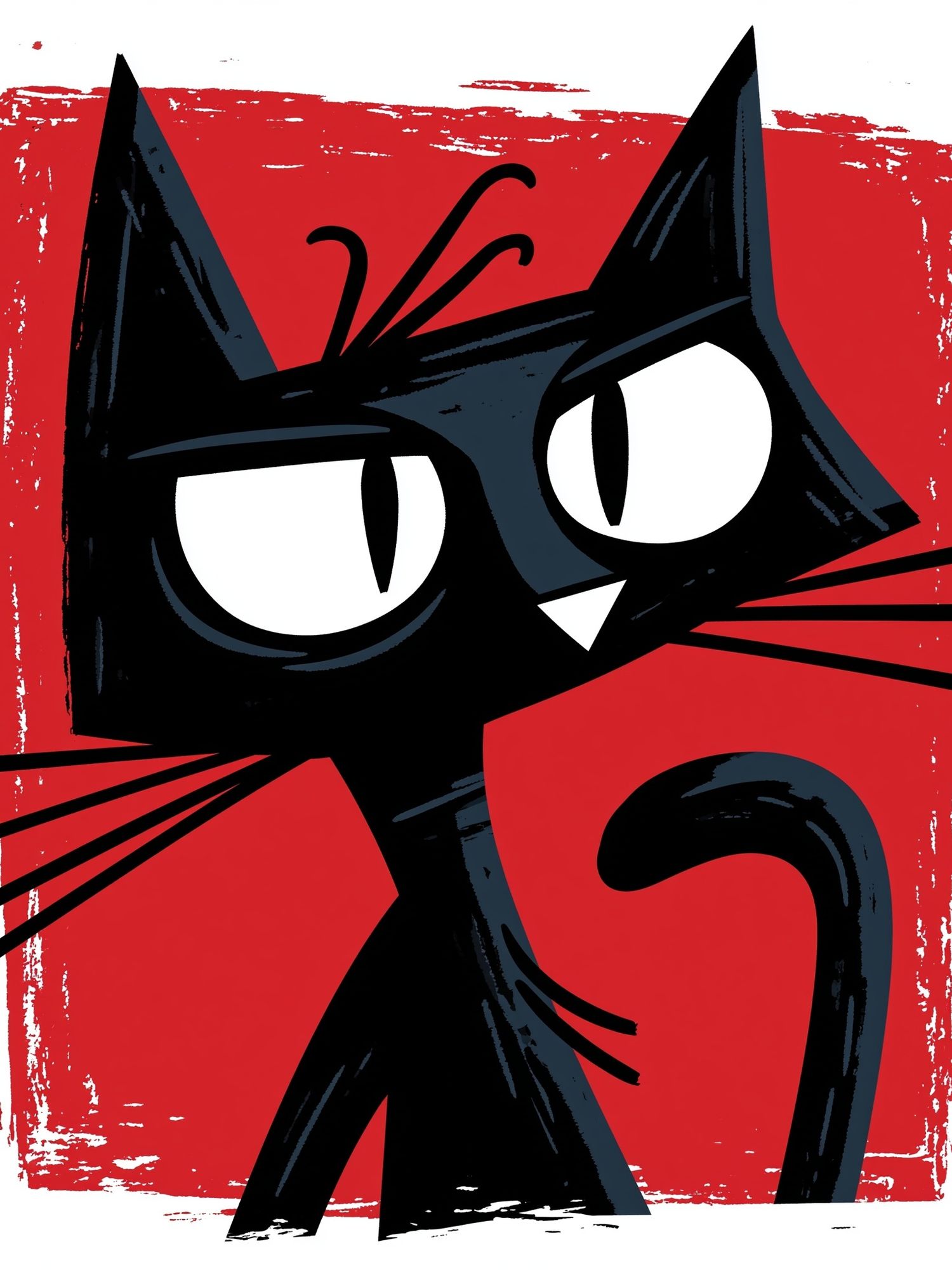 Black Cat Pop Art Poster. poster detail