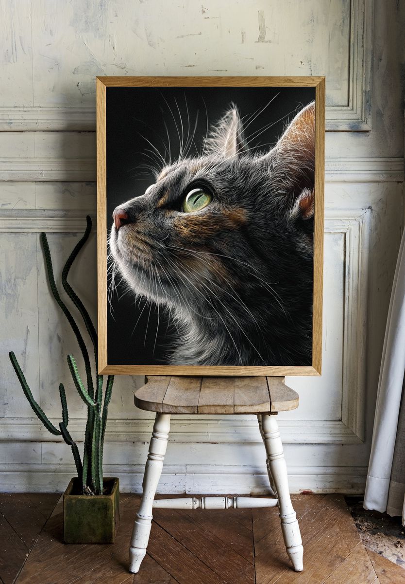 Cat Portrait Photography Poster. — room view 1