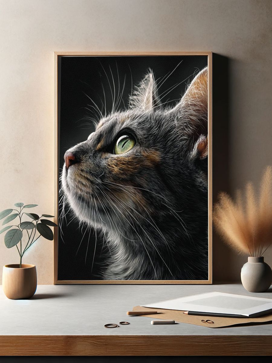 Cat Portrait Photography Poster. — room view 2