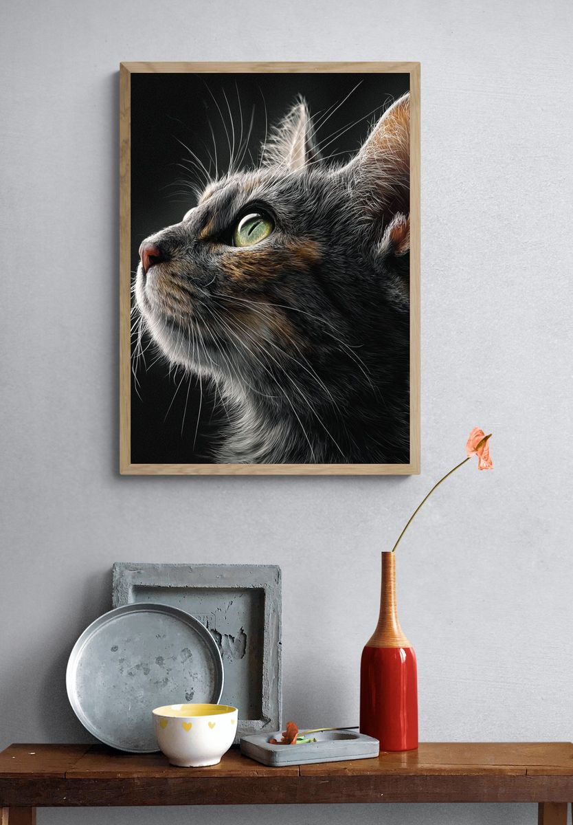 Cat Portrait Photography Poster. — room view 3