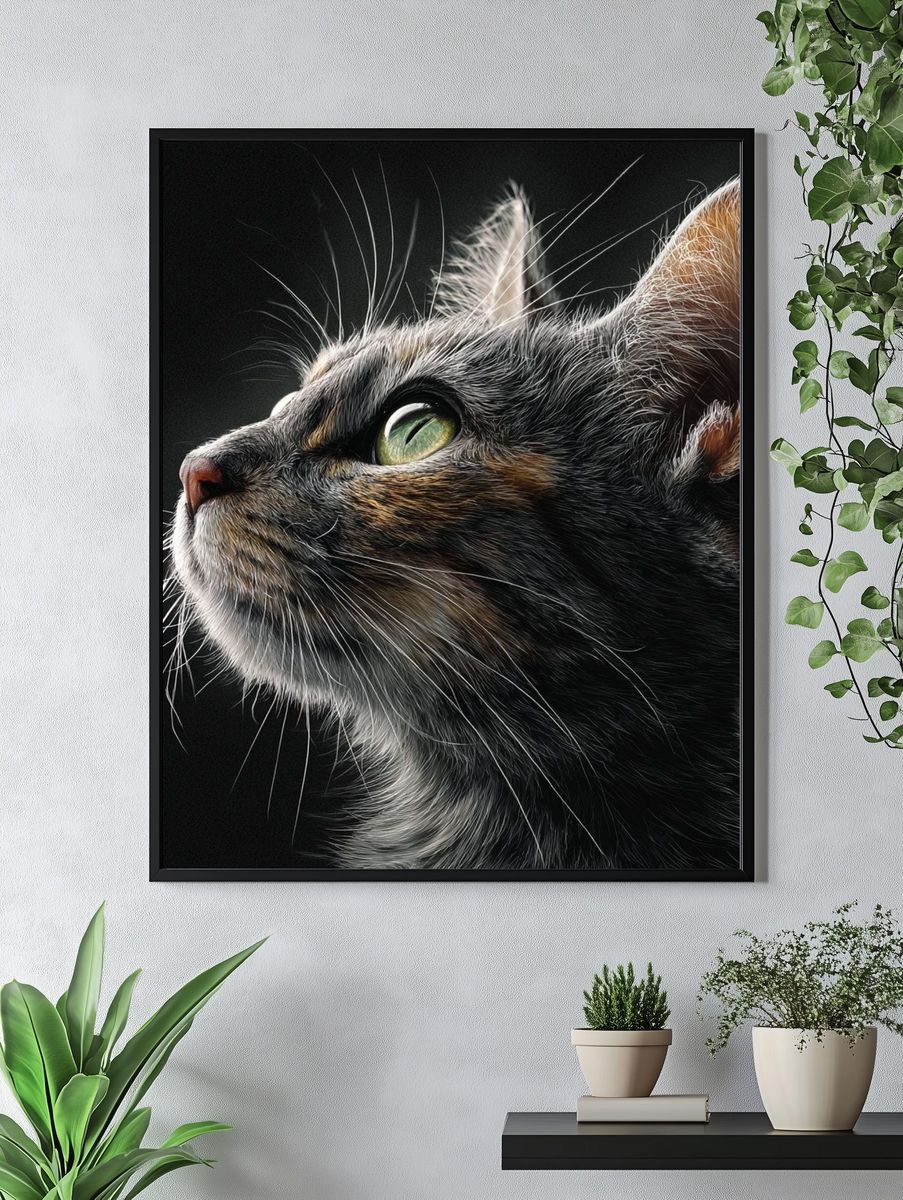 Cat Portrait Photography Poster. — room view 4
