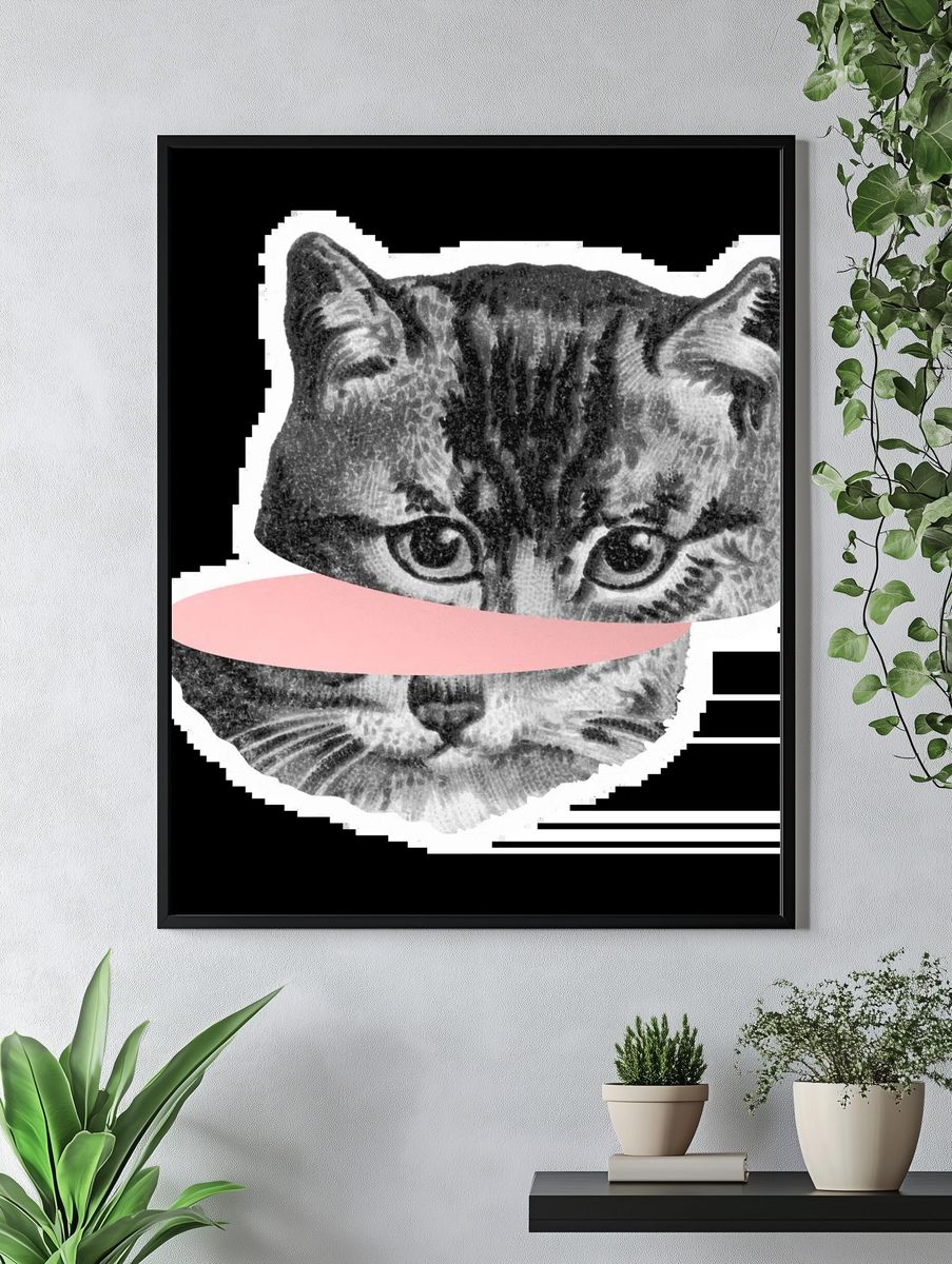 Busy Cat Bath Humor Print. — room view 4
