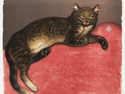 Relaxed Tabby Cat — Illustration Print. poster